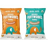 Puffworks Baby Peanut and Almond Variety Pack, Perfect for Early Peanut Introduction, Plant Protein, No Added Sugar, USDA Organic, Gluten-Free, Vegan, Non-GMO, Kosher, 0.5 Ounce (Pack of 12)