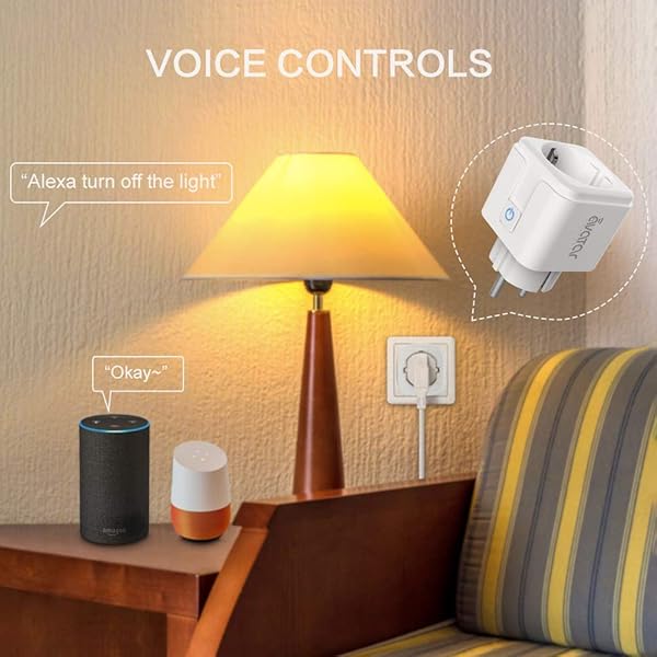 Juego de 2 enchufes WiFi Alexa enchufe inteligente 16 A enchufe WiFi para Smart Home compatible con Echo Google Assisant by Avatar Controls