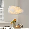Xisakaca Cloud Pendant Hanging Light Fixture, Modern Fluffy Ceiling Lighting Chandelier, White Lamp Shade Lampshade for Children Girls Kids Living Room (35cmx20cm)