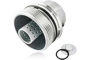 FOXSTAR 15620-40030 Oil Filter Housing Cap Assembly With Oil Plug Drain, Aluminum Oil Filter Housing Cap, Fit for Toyota Avalon, Camry, Corolla, Highlander, Matrix, Prius, Sienna, Tacoma, Replace 1562040030