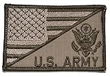 US ARMY With Text USA Flag 2.25 x 3.5 inch Morale Patch - Coyote Brown