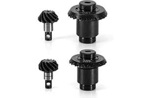 INJORA 12/24T Steel Alloy Stock Gear Set and 12/20T Overdrive Helical Gear Set for 1/24 FMS FCX24 FCX18 RC Upgrade