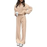 HAEOF Women 2 Piece Sweatsuit 2026 Fall Spring Long Sleeve Zip Up Sweatshirt Jogger Pants Machting Lounge Sets Track Suit