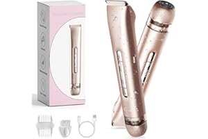 ZFBFSDS Dermave Bikini Shaver,Bikini Trimmer for Women,2025 Upgrade Dual Head Shaver Women,2 in 1 Wet & Dry Waterproof Electric Bikini Trimmer for Face, Body & Intimate Areas(Pink Rose)