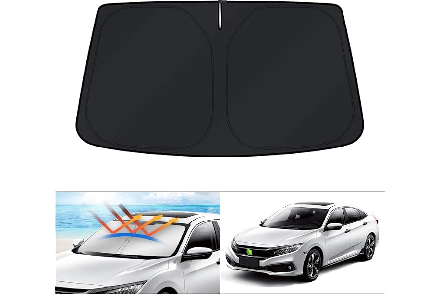 KUST Windshield Sun Shade for Honda Civic 2016-2021 Accessories Sunshade Foldable Window Sun Visor Protector Blocks UV Rays K