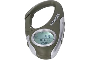 HERCHR Digital Altimeter Portable Digital Compass Hiking Thermometer Backlight Altitude Altimeter Barometer Multi Function for Hiking Camping Outdoor Sports