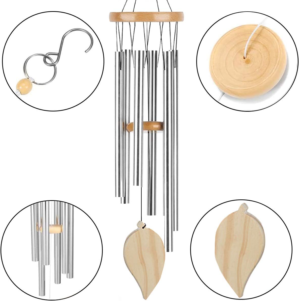 TFZBA Wind Chimes for Outside Memorial Wind Chimes with Hook Pendant DIY Wind Chime for Outdoor Home House Patio Garden Decor: Sports & Outdoors