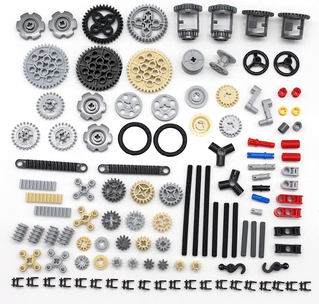 Buding Technic Spare Parts, 116pcs Technic Gear Chain Link Connectors Bricks Sets,Compatible with Technic Parts