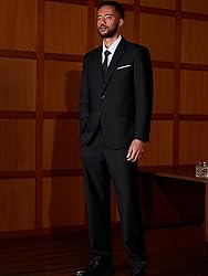 MAGE MALE Mens Two Button 3-Piece Suits Slim Fit