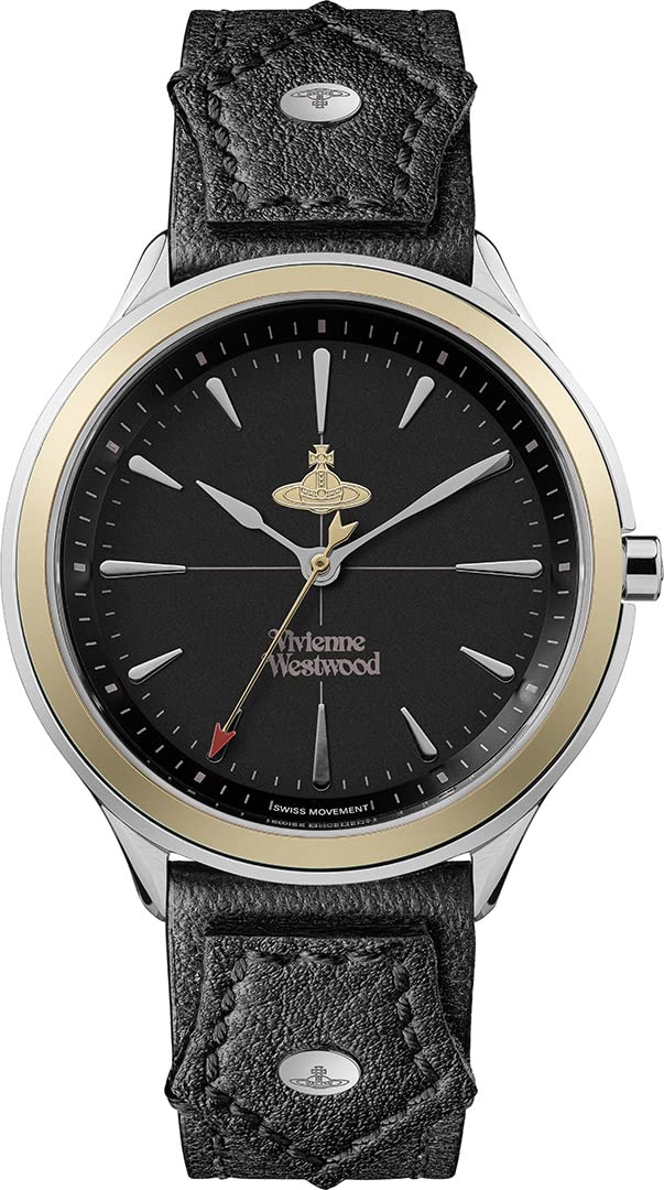 Vivienne Westwood Elcho Ladies Quartz Watch with Black Dial & Black Leather Strap