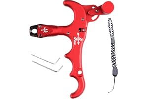GQT Bow Release for Compound Bow, 4-Finger Archery Release Trigger, 360° Rotatable Thumb Release Aid