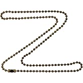 DragonWeave 2.4mm Antique Brass Ball Chain Necklace with Extra Durable Color Protect Finish
