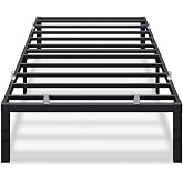 SONGMICS HOME Twin Size Bed Frame, Metal Platform Bed Frame, 14 Inch | with Mattress Retainers, Heavy Duty, Under Bed Storage, Noise-Free Steel Mattress Foundation, No Box Spring Needed