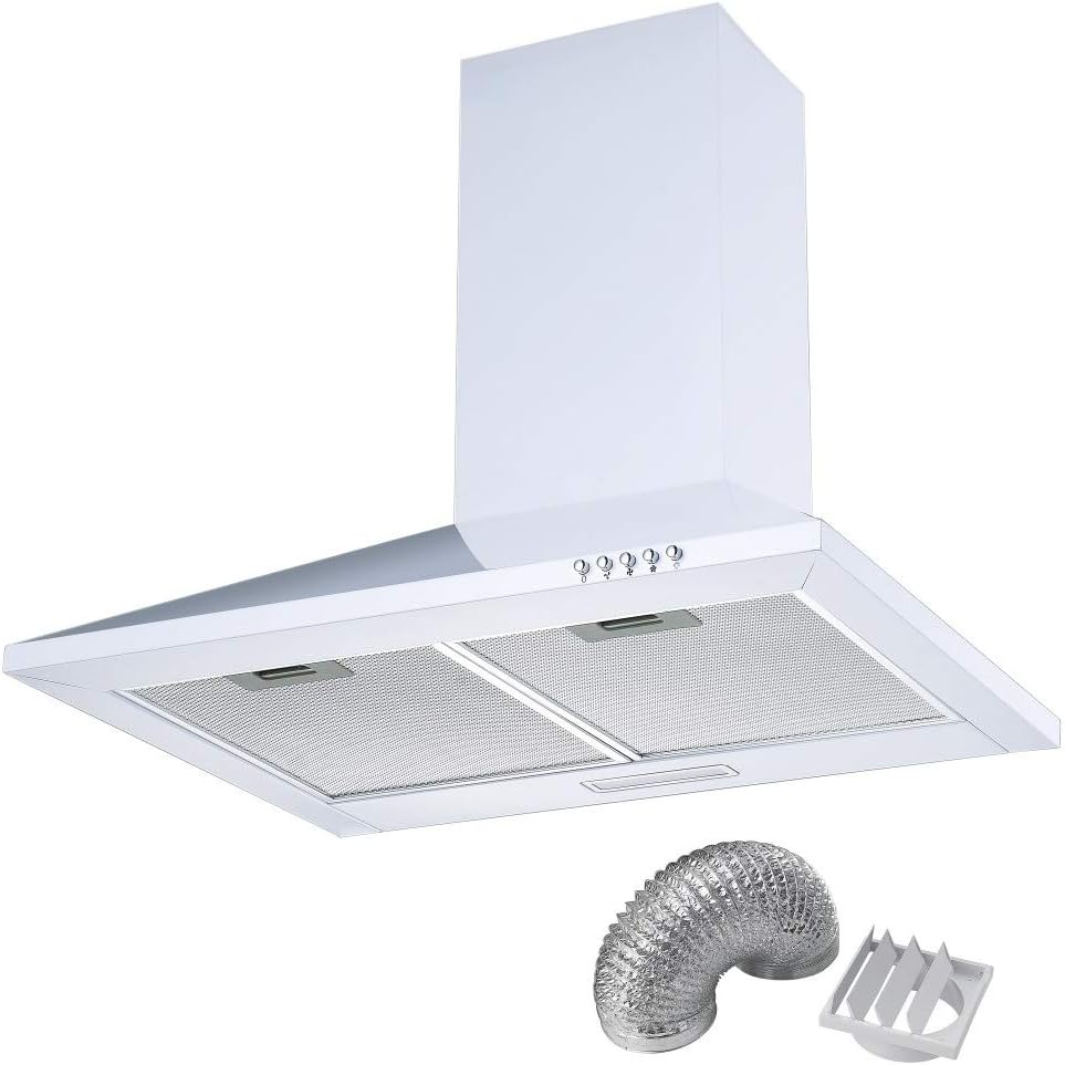 Cookology CH600WH White Extractor Fan 60cm Kitchen Chimney Cooker Hood & Duct Amazon.co.uk