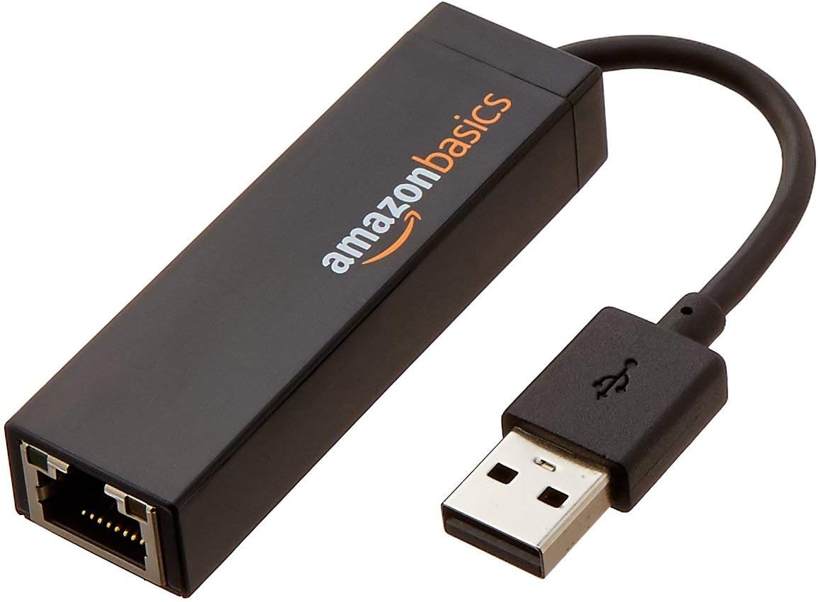 AmazonBasics USB 2.0 to 10/100 Ethernet Port LAN Internet Network Adapter (Renewed)