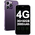 soyes Mini Phone 4G Unlocked World's Smallest Mini Smartphone 3.0'' Touch Screen Compact Mobile phone for Kids & Students 2000mAh battery Cell phone with Dual SIM Quad Core Face ID GPS 3GB+32GB Purple