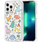 MOSNOVO Case for iPhone 13 Pro Max, [Buffertech 6.6ft Military-Grade Drop Protection] [Anti Peel Off Tech] Clear TPU Bumper Phone Case Cover Design - Dinosaur Land