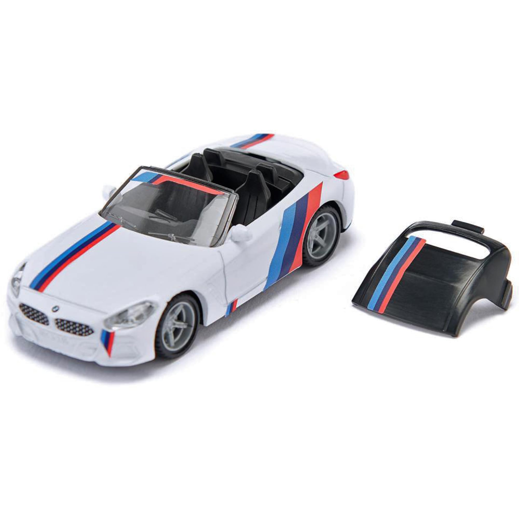 siku 2347, BMW Z4 M40i, 1:50, Metall/Kunststoff, Weiß, Spielzeugauto für Kinder, Abnehmbare Räder, Inkl. Stickerbogen mit Stickern im M-Design 2