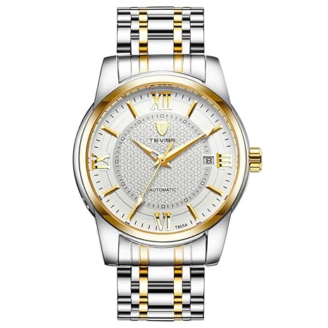 Tevise Herren-Armbanduhr mit Kalender, automatisch, mechanisch, Leuchtend