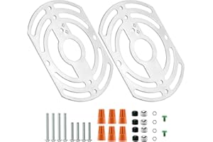 Armiika 2 Pack Universal Light Fixture Mounting Bracket, 4" Diameter Steel Round Light Crossbar, Wall & Ceiling Mount, Silver