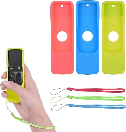 Eco-Fused Cubierta de Control Remoto Compatible con Apple TV con Correa de muñeca - 3 Paquetes – 4ª generación – Protector Antideslizante de Caucho de ...