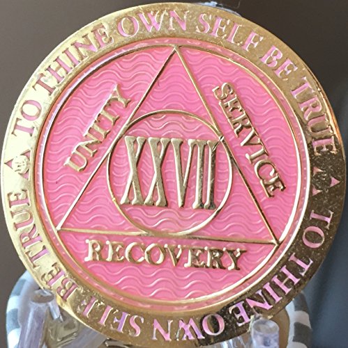 Recoverychip 27 Year AA Medallion Reflex Pink Gold Plated Chip