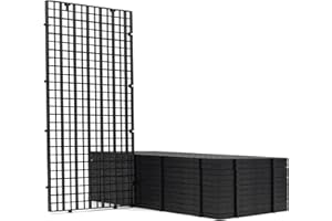 LINLAN 12 Pieces 5.9x11.8in (15X30cm) Aquarium Grid Plastic, Fish Tank Divider, Egg Crate for DIY Filtration and Bottom Protection in Aquascaping (Black-No Accessories)