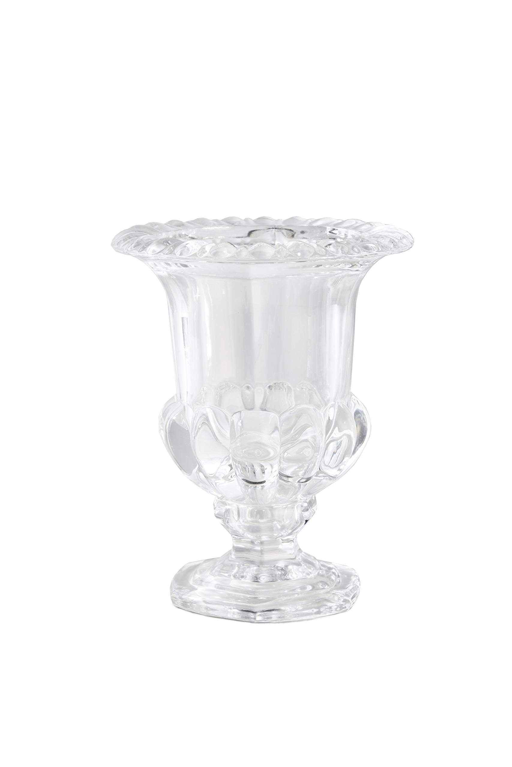 Serene Spaces Living Decorative Large Glass Urn, Centerpiece Vase for Wedding, Event, Measures 9" Tall and 7" Diameter