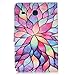 UUcovers Case for Samsung Galaxy Tab E 8.0 Inch 2016 released Tablet SM-T377A/T377V/T377P/T375/T378 Slim PU Leather Folio Stand TPU Back Shockproof Wallet Cover with Card Pockets, Rainbow Lotus Flower