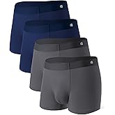 DAVID ARCHY Men's Underwear Trunks Modal Support Pouch Ultra Soft Breathable Seamless Underwear for Men 4 Pack