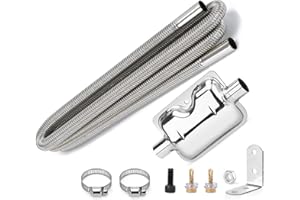 RAINYANUNITE Diesel Heater Exhaust Pipe,Car Exhaust Pipe Silencer Muffler Stainless Steel Exhaust Pipe Parking Air Heater Gas Vent Hose,Exhaust Pipe for Diesel Heater(300cm/2.5cm Exhaust Pipe+Silencer)