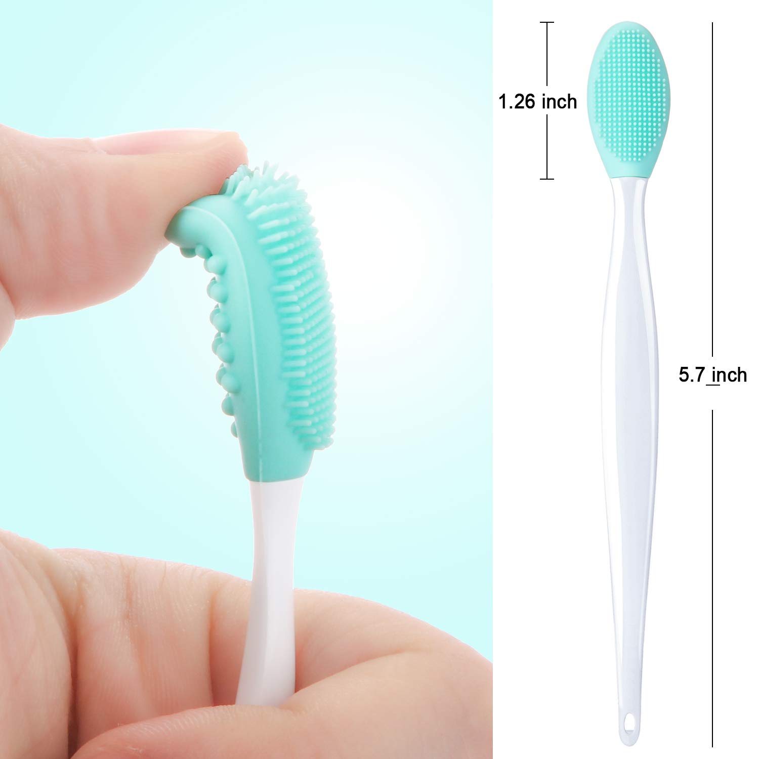 6 Pieces Double-Sided Silicone Exfoliating Lip Brush and Silicone Face Cleanser and Massager Brush Silicone Facial Scrubber Exfoliator Set Silicone Facial Cleaning Tool for DIY Facial Skin Care: Beauty