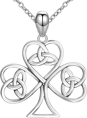Amazon Strollgirl 925 本物のスターリングシルバー 幸運のクローバー チャーム 生命の樹 ケルトノット ハートペンダントネックレス ジュエリー 女性用 ネックレス 通販