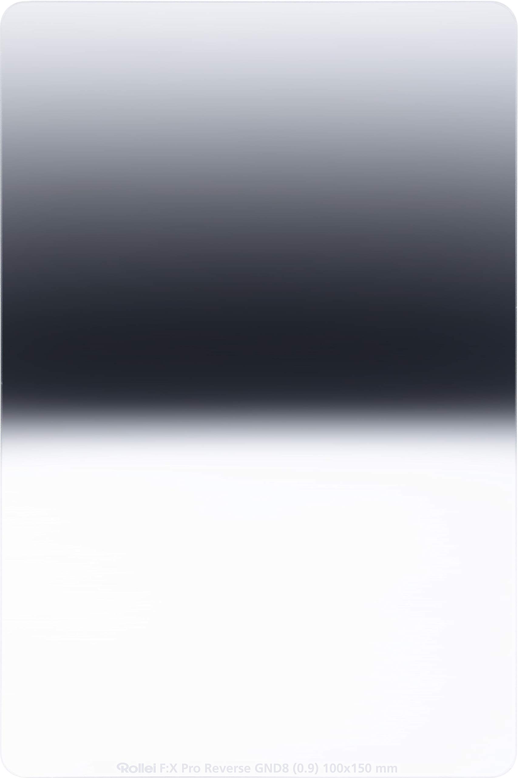 Rollei F:X Pro graduated filter Reverse GND 8 I 3-stop 100mm square gorilla glass filter with Luminance Coating I Ideal for photos of sunsets