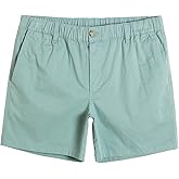maamgic Men's Classic-fit 5.5" Cotton Casual Shorts Elastic Waistband with Multi-Pocket Daily Wear Walking Summer Outfit