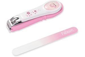 PAFASON Baby Safety Nail Clipper Cutter Trimmer with Nail Catcher and Baby Glass Nail File, Czech Float Glass, Stainless Steel Ideal Gift for Young Children Infant, Newborns Toddlers