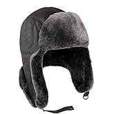 Men’s Shearling Leather Trapper Hat – Aviator Winter Cap with Genuine Sheepskin Ear Flaps | Cold Weather Hat | Ushanka