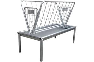 Rugged Ranch Products 4 Foot Long Outdoor Heavy Duty Mini Galvanized Steel Pasture Hay Feeder for Goats, Sheep, and Miniature Horses, Silver