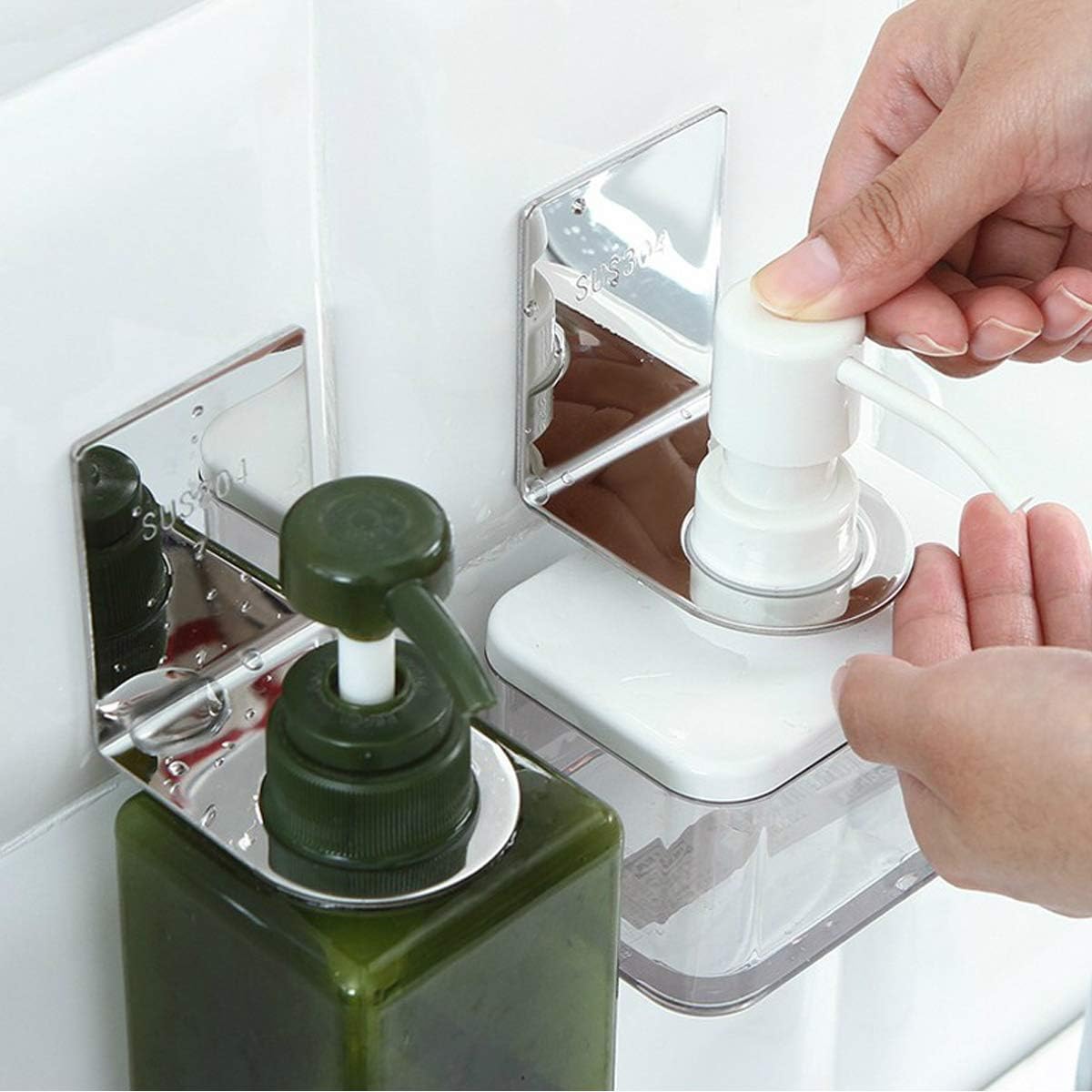 Plastic Bottle Rack Delaman Stainless Steel Wall Mounted Pump Bottle Dispenser Holder Stand Hanger Bathroom Kitchen Supplies For Home Home Bath Baresque Com Au