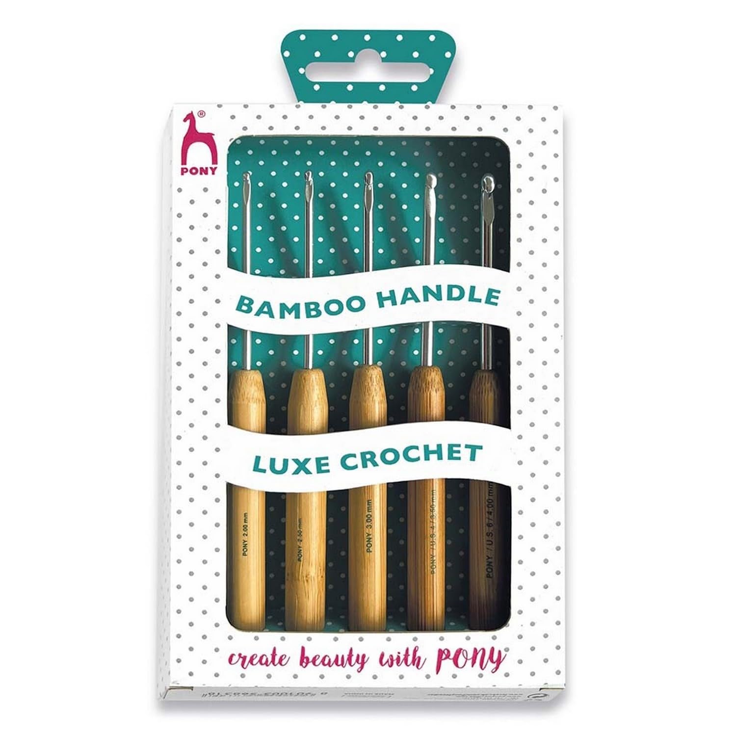 Pony Bamboo Crochet Hook Set 2.00-4.00 mm - 1pc