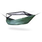 DD Hammocks Frontline Hammock - Olive Green - Portable Lightweight Camping Jungle Hammock with Mosquito Net for Outdoor Backpacking &amp; Hiking