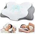 Fyova Cervical Neck Pillow, Ergonomic Memory Foam Pillows for Neck Pain Relief with Breathable Pillowcase, Contour Neck Suppo