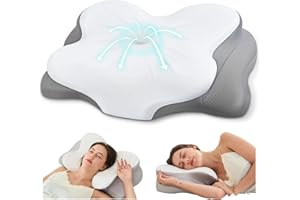 FYOVA Cervical Neck Pillow, Ergonomic Memory Foam Pillows for Neck Pain Relief with Breathable Pillowcase, Adjustable Contour Neck Support Pillow for Side Back Stomach Sleepers, Odorless