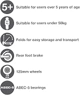 HTI ATOM Neochrome Light-Up Inline Scooter 2-Wheel 67–77cm Handle 50kg view 9