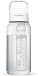 LifeStraw Go Series 1L BPA-Free Water Filter Bottle Polar White