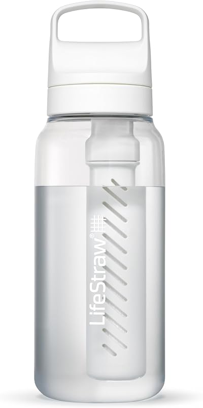 LifeStraw Go Series 1L BPA-Free Water Filter Bottle Polar White