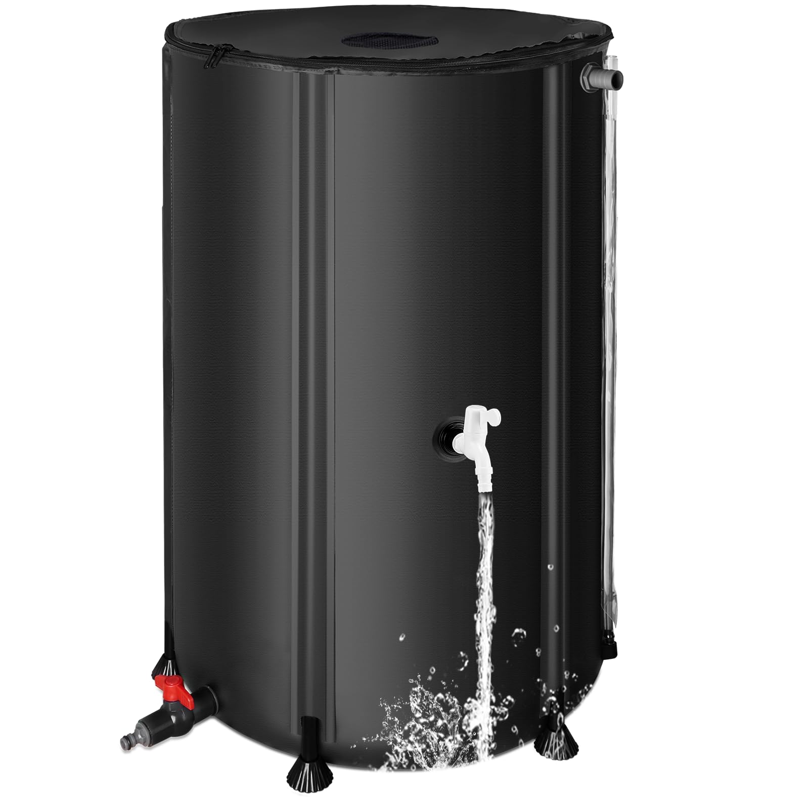 Photo 1 of Collapsible Rain Barrel Water Collection System - 100 Gallon Portable Water Storage Tank,Foldable Rainwater Collect System Downspout, Water Catcher Container with Filter, Spigots?Overflow Kit,Black