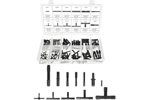 Sandfren 113PCS Car Vacuum Line Connector Kit, Heat Resistant Automotive Vacuum Tubing Tee Straight Reducer Fitting Assortment, Vehicle Replacement Accessories, Universal Fit