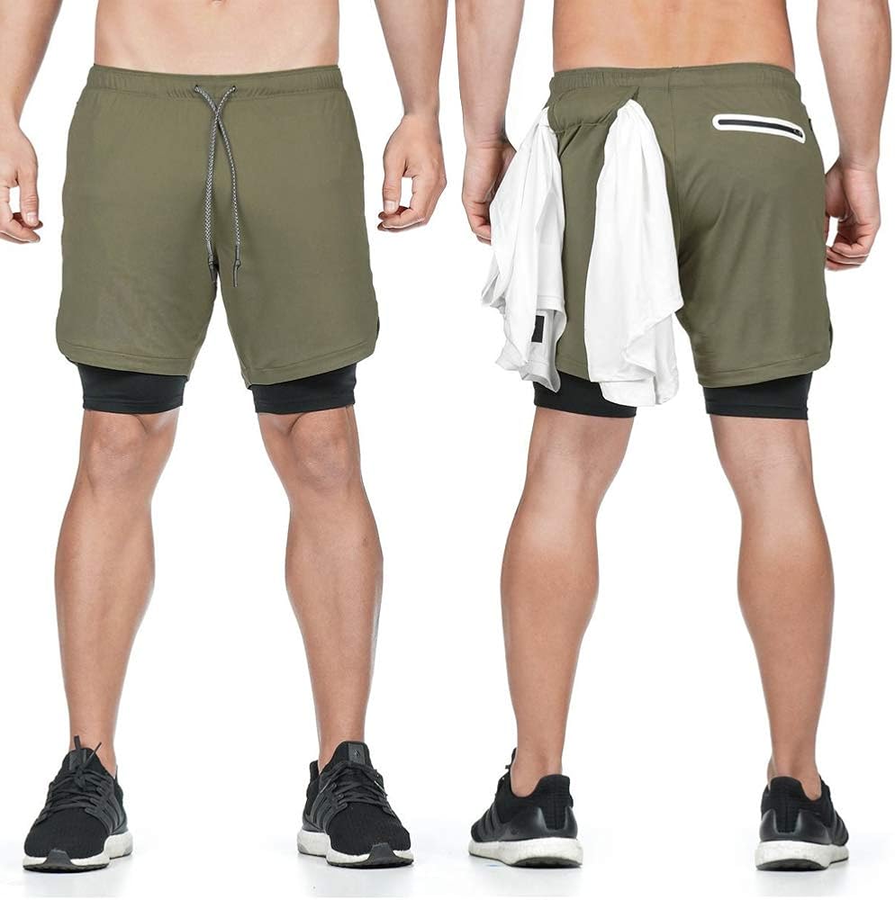CLOUSPO 2 in 1 Gym Shorts Running Shorts Quick Drying Breathable Shorts