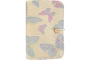 ipoul Butterfly Journal, A6 Binder, Refillable Notebook, 6 Ring Binder, Small Journal 5"x7", B6 Sketchbook, Embroidered Notebook, Travel Diary for Girl, Budget Binder, Planner Binder